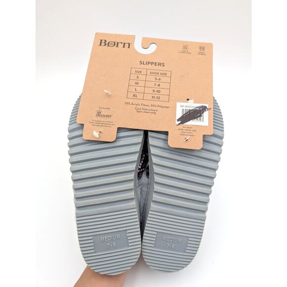 Born Fair Isle Faux Fur Scuff Slippers Slip On Women's Blue Size US7-8 EU39 - Picture 7 of 10